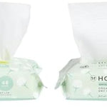 The Honest Company 100% Pure Organic Cotton Dry Wipes | Multi-Use Disposable Facial Cloth and Baby Wipe | Hypoallergenic and Gentle on Skin | 96 Count (2 Packs of 48)