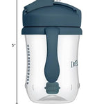 Dr. Brown's Milestones Baby's First Straw Cup, Training Cup with Weighted Straw, 9oz/270mL, Dark Blue/Vintage Yellow, BPA Free, 6m+, 2 Pack