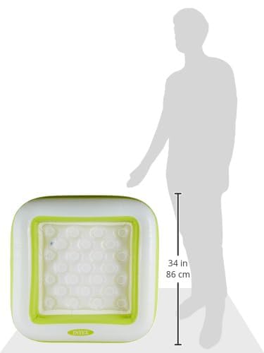 Intex Square Inflatable Kids Pool, 34 x 34 x 10 inches, Pink and White, 15 Gallon