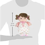 Baby Starters Plush Baby Doll with Rattle, Brunette Olivia, Pink, 9 inch