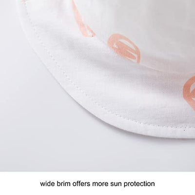 pureborn Baby Girl's Sun Hat Infant Girls Soft Cotton Bucket Hat Wide Brim Sun Protection Cap 3-6 Months