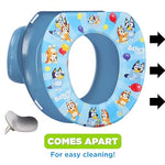 Bluey Potty Training Set, 2 pieces combine soft potty seat and a non-slip step stool, for toddlers and kids, potty training with fun Bluey characters.