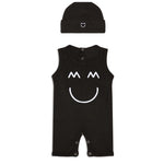 Sleeveless Romper Set - Cap and Bodysuit (0-3 Months)