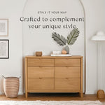 Babyletto Bondi 6-Drawer Assembled Dresser in Honey with Vegan Leather Drawer Pulls, Greenguard Gold Certified