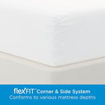 AllerEase Waterproof Mattress Protector Stain Protection Queen Size Allergen Barrier Hot Water Washable Machine Washable Durable Zippered Knit Mattress Cover Stretch Corners (White)