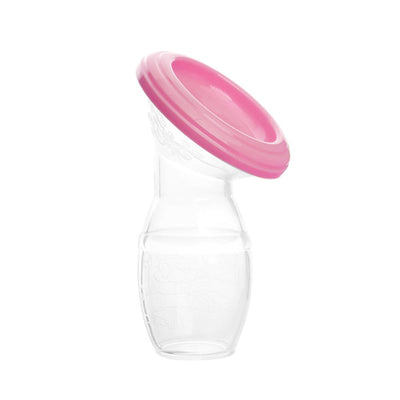 Clear container with a pink lid on a white background