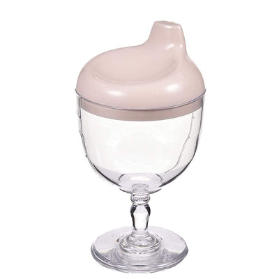 Plastic Goblet Cup, Baby Sippy Cup Wine Glass, Beverage Mug Milk Bottle with Lid for Kids on Birthday Party or Celebration