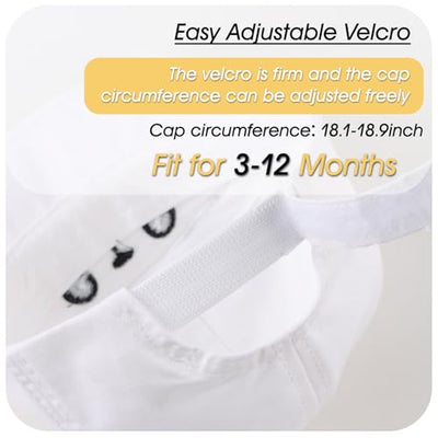 Peecabe Baby Baseball Cap Toddler Infant Boys Girls Sun Hat Breathable Cute Hats for Spring Summer 6M-3T (US, Age, 3 Months, 12 Months, B-White Panda)