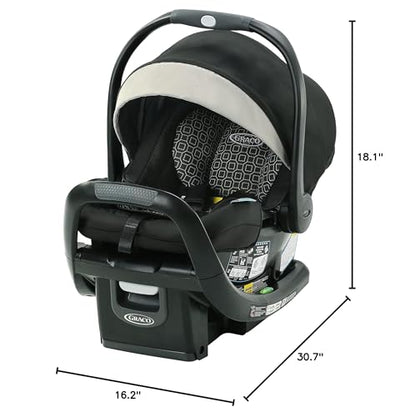 Graco SnugRide SnugFit LX Infant Car Seat, Baby Car Seat with Anti-Rebound Bar for Extra Safety, SnugLock Easy Install Carseat, 1-Hand Adjustable Handle, No-Rethread Harness, Baby Essentials, Pierce