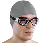 AqtivAqua Swimming Goggles Swim Goggles for Adults Men Women Kids Youth Girls Boys Children DX (Clear-Lenses White/Black-Frame)