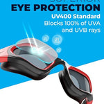 AqtivAqua Swimming Goggles Swim Goggles for Adults Men Women Kids Youth Girls Boys Children DX (Clear-Lenses White/Black-Frame)