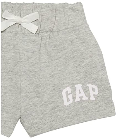 GAP Baby Girls Logo Shorts, Light Heather Grey B08, 3-6 Months US