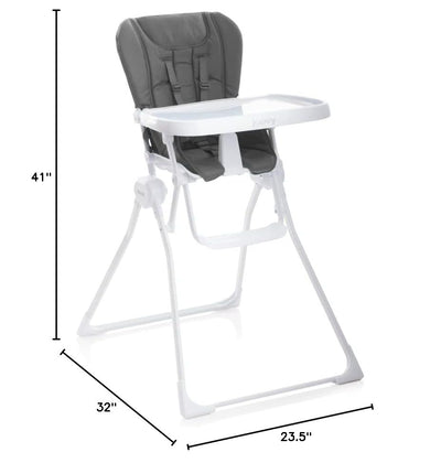 Joovy Nook High Chair Featuring Four-Position Adjustable Swing Open Tray, and Removable, Dishwasher-Safe Tray Insert for Easy Cleaning - Folds Down Flat for Easy Storage (Charcoal)