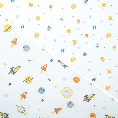 Delta Children Fitted Crib Sheets for Girls and Boys - Crib Sheet for Standard Crib and Toddler Mattresses - 28x52 Inch (Pack of 2), Space Exploration