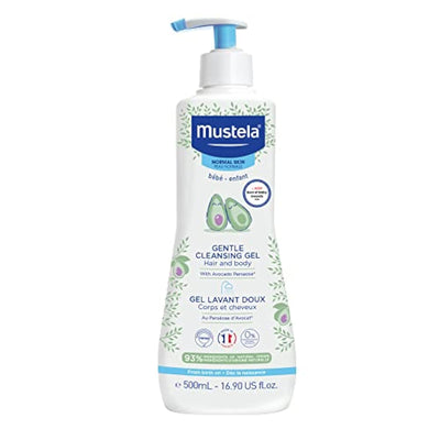 Mustela Gentle Cleansing Gel bottle on a white background
