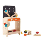 PlanToys® Wooden Tool Bench for Kids | Pretend Play Construction Toy with Tools & Accessories | Educational STEM Toy for Toddlers | Montessori Fine Motor Skills Workbench Playset
