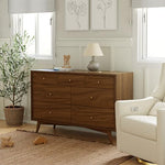Babyletto Palma 7-Drawer Assembled Double Dresser in Natural Walnut, Greenguard Gold Certified