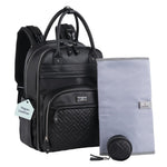 BabbleRoo Diaper Bag Backpack - Baby Essentials Travel Tote - Multi Function Water Resistant Diaper Bag, Travel Essentials Baby Bag with Changing Pad, Stroller Straps & Pacifier Case - Unisex, Black