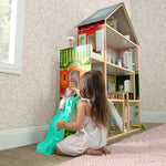 Delta Children Deluxe Maui Dollhouse - Large 4-Story Dollhouse with 12 Rooms Includes 50 Accessories - Working Elevator, Wave Slide, Lights/Sounds - Fits 12-inch Dolls - Pretend Play Gift for Ages 3+