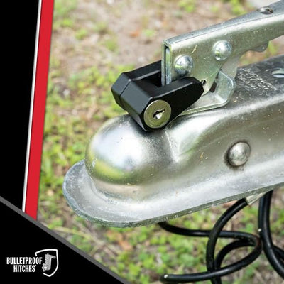 Bulletproof Hitches - Trailer Latch Lock - Trailer Coupler Latch Lock - Fits All 1-7/8", 2", and 2-5/16" Couplers - Cut-Resistant & Pick-Resistant