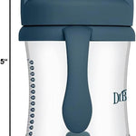 Dr. Brown's Milestones Baby's First Straw Cup, Training Cup with Weighted Straw, 9oz/270mL, Dark Blue/Vintage Yellow, BPA Free, 6m+, 2 Pack