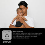 DYPER - Charcoal Enhanced Day & Overnight Disposable Baby Diapers - Made with Plant-Based* & Skin-Friendly Ingredients, Hypoallergenic for Sensitive Skin - Size 5, (36 Count)