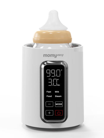 Baby bottle warmer with digital display on a white background