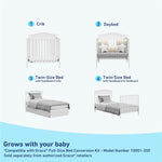 Graco Stella 4-in-1 Convertible Mini Crib with Bonus Mattress – Includes Bonus 2.75 Inch Thick Mattress with Water-Resistant Cover, Converts to Twin Bed, Ideal Crib for Small Spaces (White)