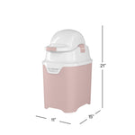 Foundations Mini Diaper Pail with Airtight Lid, Durable & Odorless Diaper Disposal, Large Capacity, Holds up to 30 Newborn Diapers, Refill with Any Bags, Baby Registry Gift - Pink
