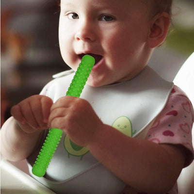 Hollow Teething Tubes Toys for Babies Girls Boys, 6 Pack Silicone Baby Teether Toy Tube for Infants with Nursing Biting Chewing, Chew Straws for Toddlers 6-12 Months (Style A)