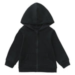 ROMPERINBOX Unisex Solid Baby Sweatshirts Hoodies, Lightweight Full Zip-up Jackets Coat 0-24 Months (Black, 9-12 Months)