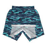 green sprouts i Play Easy-Change Eco Swim Trunks, UPF 50+, Standard 100 by Oeko-TEX® Certified, No AZO Dyes, Navy Tidal Waves - 24mo