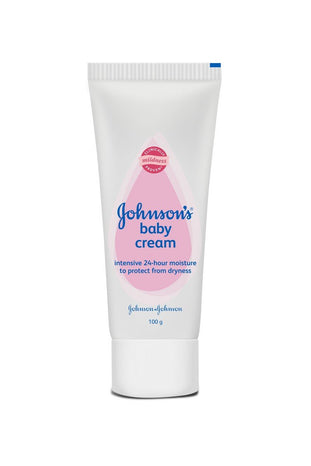 Johnson's Baby Cream tube on a white background