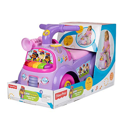 Little People Fisher-Price Music Parade Purple Ride-On, Plays 5 Marching Tunes & Other Sounds! Perfect for Toddler Boys & Girls Ages 1, 2, & 3 Years Old - Helps Foster Motor Skills