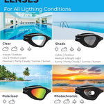 AqtivAqua Swimming Goggles Swim Goggles for Adults Men Women Kids Youth Girls Boys Children DX (Clear-Lenses White/Black-Frame)