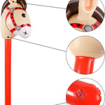 2PCS Inflatable Pony Stick Horse Costume - Halloween/Western Cowboy/Horse Baby Shower Birthday Party Decorations - 37 Inches (Red)
