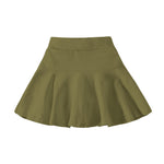 Neutocd Toddler Baby Girls Skirts Skorts Elastic Girl Pleated Skirts Kid Casual Stretch Waist Skater Skort Built in Shorts OliveGreen