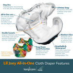 Kanga Care Lil Joey Newborn All in One AIO Cloth Diaper (2pk) Copper 4-12lbs