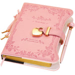 Hoci Poci Diary with Lock and Keys for Girls Gift Ideas, 360 Gold Edged Pages Journal for Women, B6 Refillable Notebook for Writing with Pen and Bookmark (Garden Pink)
