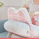 WYXunPlanet Nursing Pillow, Breastfeeding Pillow for Breastfeeding and Bottle Feeding to Reduce Strain on arms and Back, Better Support Baby,Waist Adjustable,Knitted Cotton Cover,Removable, Pink