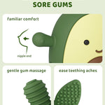 Baby Teething Toy Silicone Avocado Teething Mitten for Babies Over 3 Months Anti Dropping Wrist Hand Teethers Baby Chew Toys for Sucking Needs, BPA Free