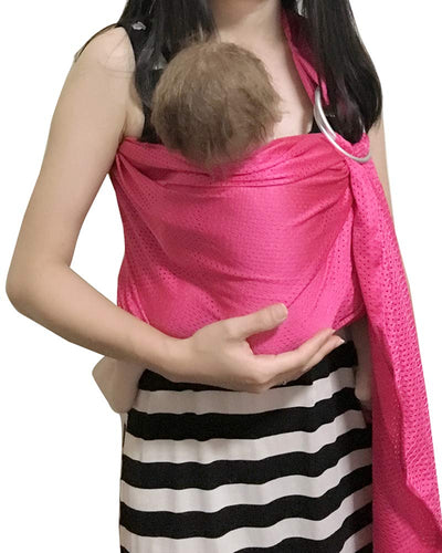 Vlokup Baby Water Ring Sling Carrier | Lightweight Breathable Mesh Baby Wrap for Infant, Newborn, Kids and Toddlers | Perfect for Summer, Swimming, Pool, Beach | Great for Dad Too Rose
