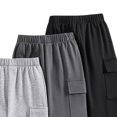 Nivne Tco Boys Casual Pants-Solid Color Soft Trousers- Toddler Boys 3 Pack Sweatpants Set (5 Years)