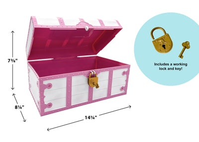 Teacher Created Resources Pink and White Treasure Chest with Lock and Key (TCR6055)