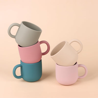 Mintlyfe Pack of 2 Silicone Drinking Mug Cup for Toddler Kids and Children (Color 4)