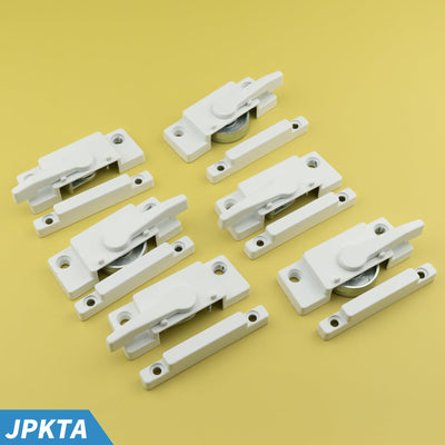 6 Pack Window Sash Locks,Window Latch Cam Action White Window Locks for Double Hung Security Viny Window Latches with Keeper Diecast,Replacement Parts for Vertical and Horizontal Sliding Windows