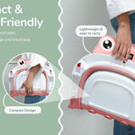 Rylor Baby Bathtub for Newborns & Infants 0-12 Months - Foldable, Compact, Non-Slip Bath Tub with Adjustable Cushion - Safe & Comfortable Bath Seat - Perfect for Home & Travel (Pink)