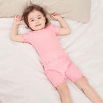 pureborn Toddler Pajamas Set Pjs - Little Girl Short Sleeve Snug Fit Sleepwear 2pcs Pink 2T