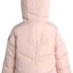 DKNY Infant Toddler Baby Girls' Winter Jacket - Fleece Lined Quilted Bubble Puffer Parka Coat for Girls (Sizes:12M-4T), Size 12 Months, Pink/Blush