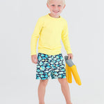 RUGGEDBUTTS Boys UPF50+ Sun Protection Animal Swim Trunks - Fish Friends, 2T